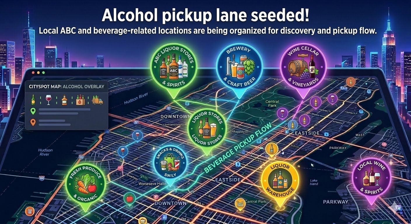 Alcohol pickup lane seeded