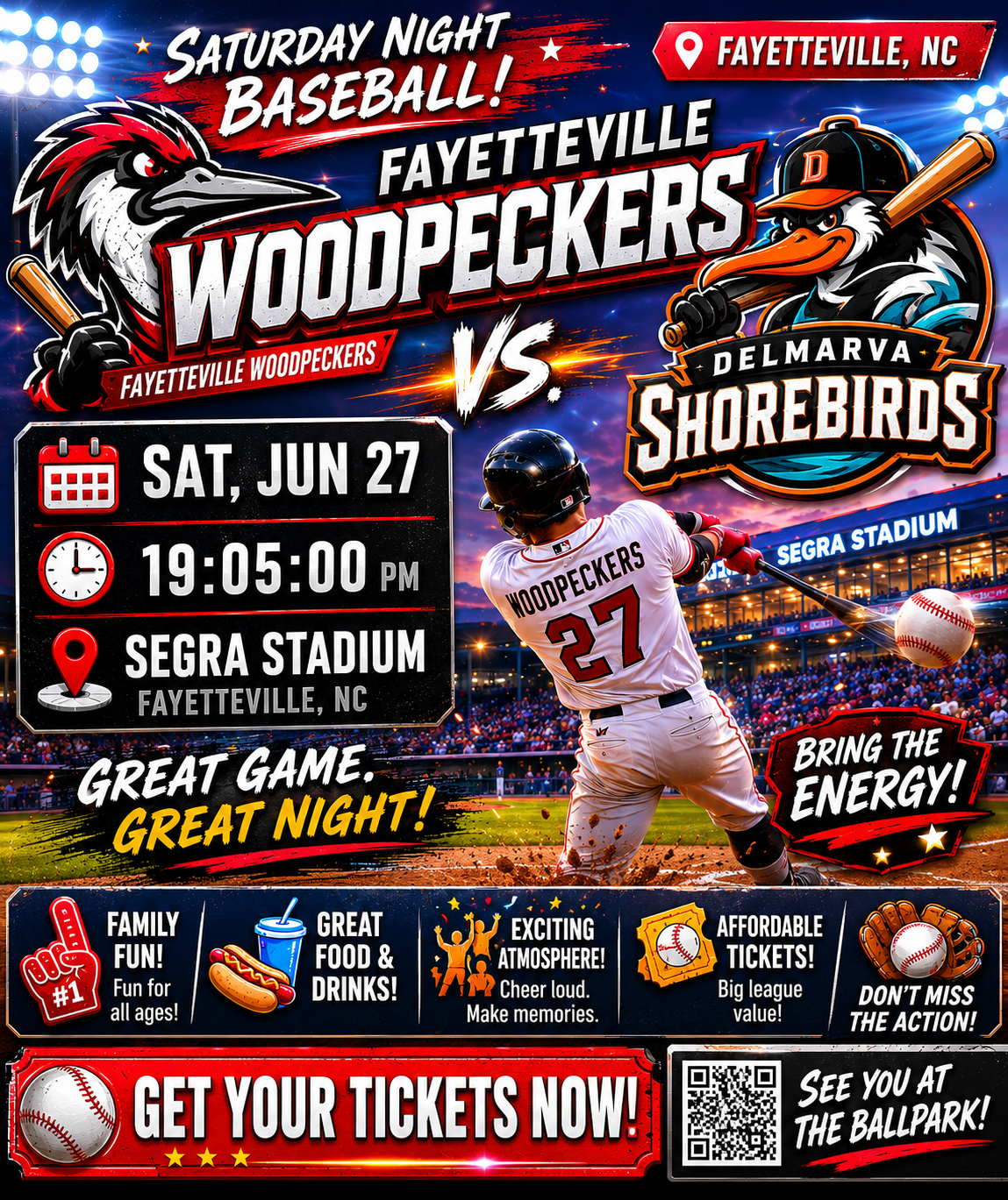 Fayetteville Woodpeckers vs. Delmarva Shorebirds